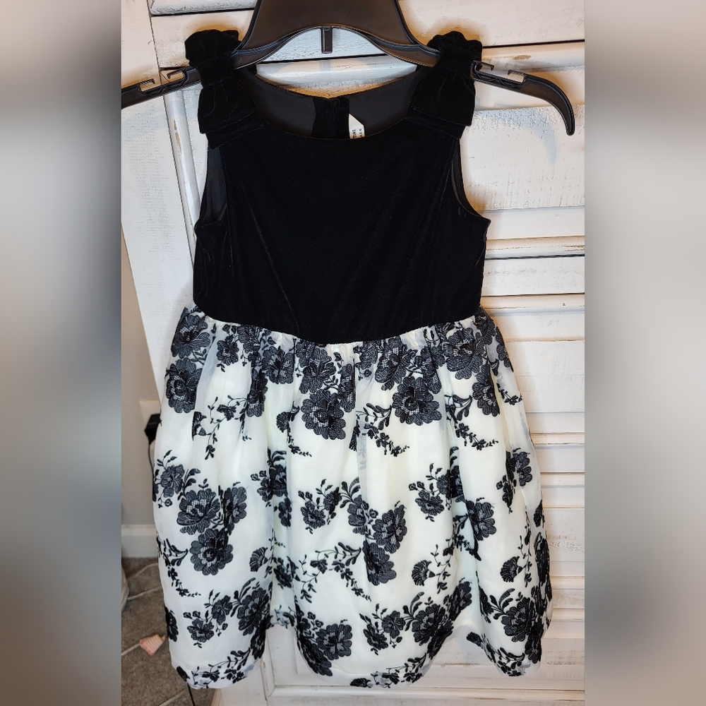 Janie and Jack Black Velvet and Tulle Girls Dress